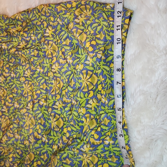 Silk Tova Celine Midi Vintage Skirt Floral Yello Size Medium  90s - Picture 6 of 11